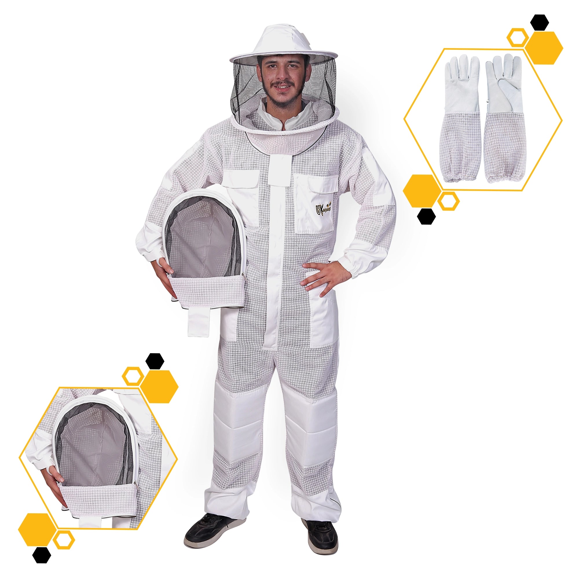 Premium Beekeeping Suit 3 Layer Ventilated Professional Bee keeper.