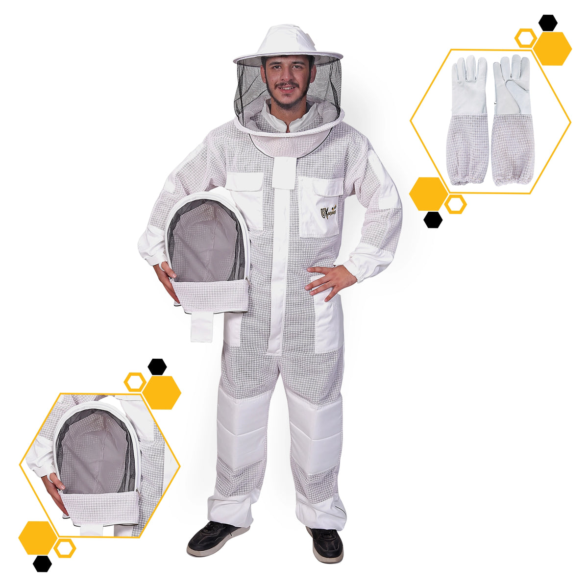 Premium Beekeeping Suit 3 Layer Ventilated Professional Bee keeper
