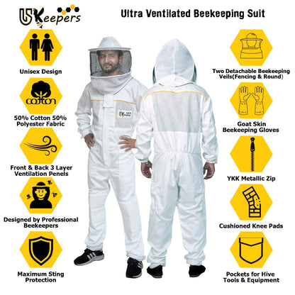 Premium Beekeeper Suits Semi Ventilated Bee keeper Protective Gear.