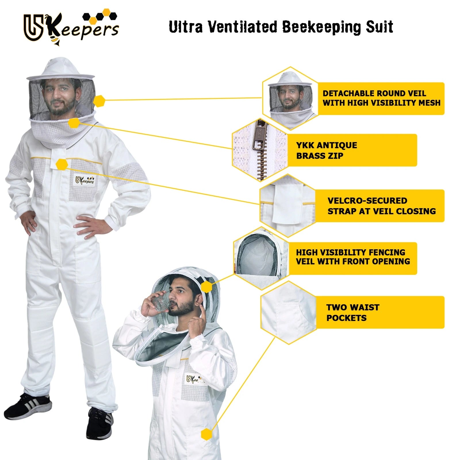 Premium Beekeeper Suits Semi Ventilated Bee keeper Protective Gear.