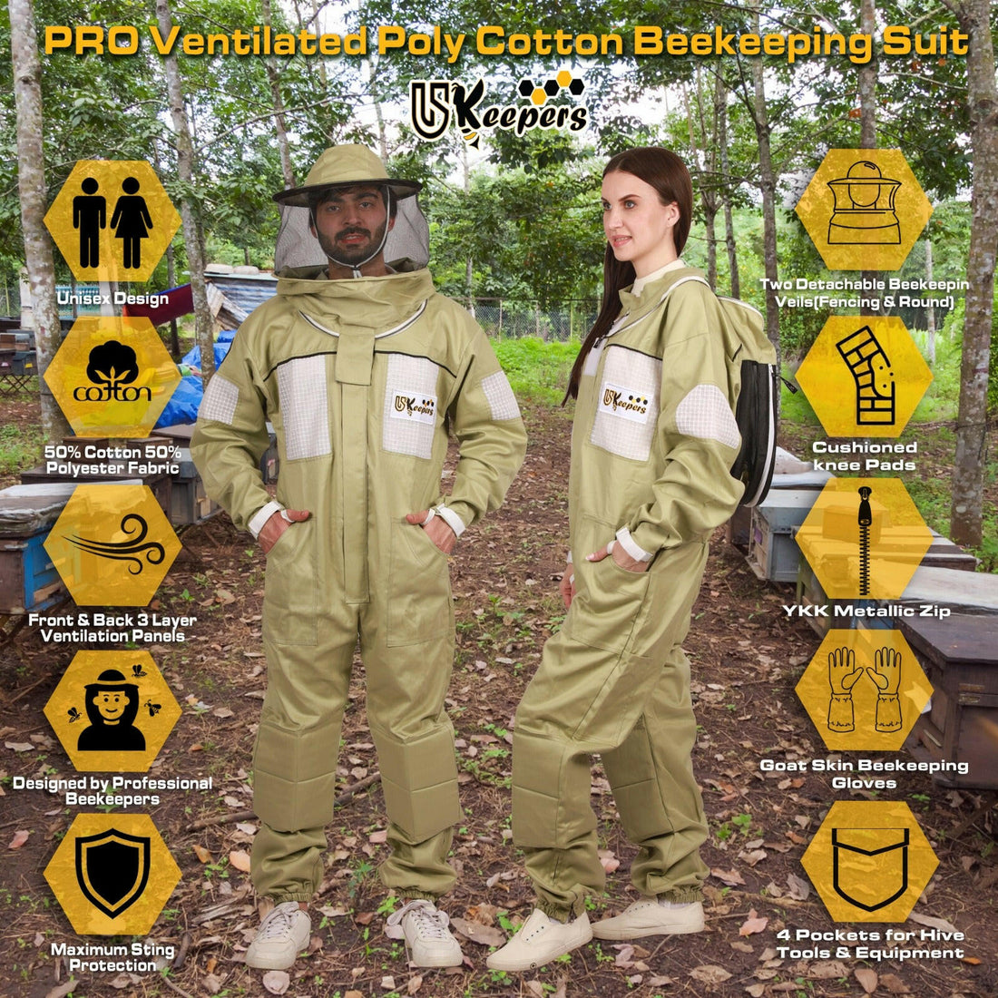 Premium Beekeeper Suits Semi Ventilated Bee keeper Protective Gear